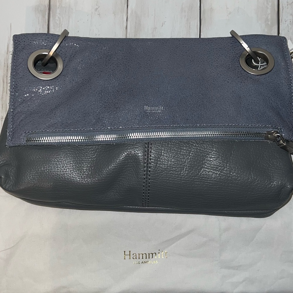 NWT Hammitt VIP Montana medium, Steel Blue reversible crossbody clutch